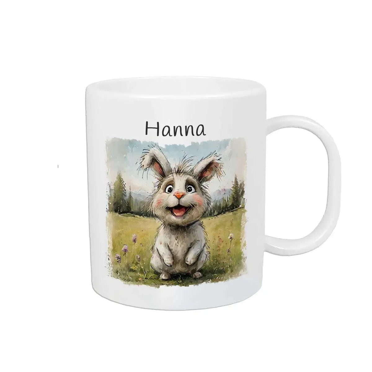 Kindertasse mit Namen | Hoppelnder Glücksbringer - Druckerino
