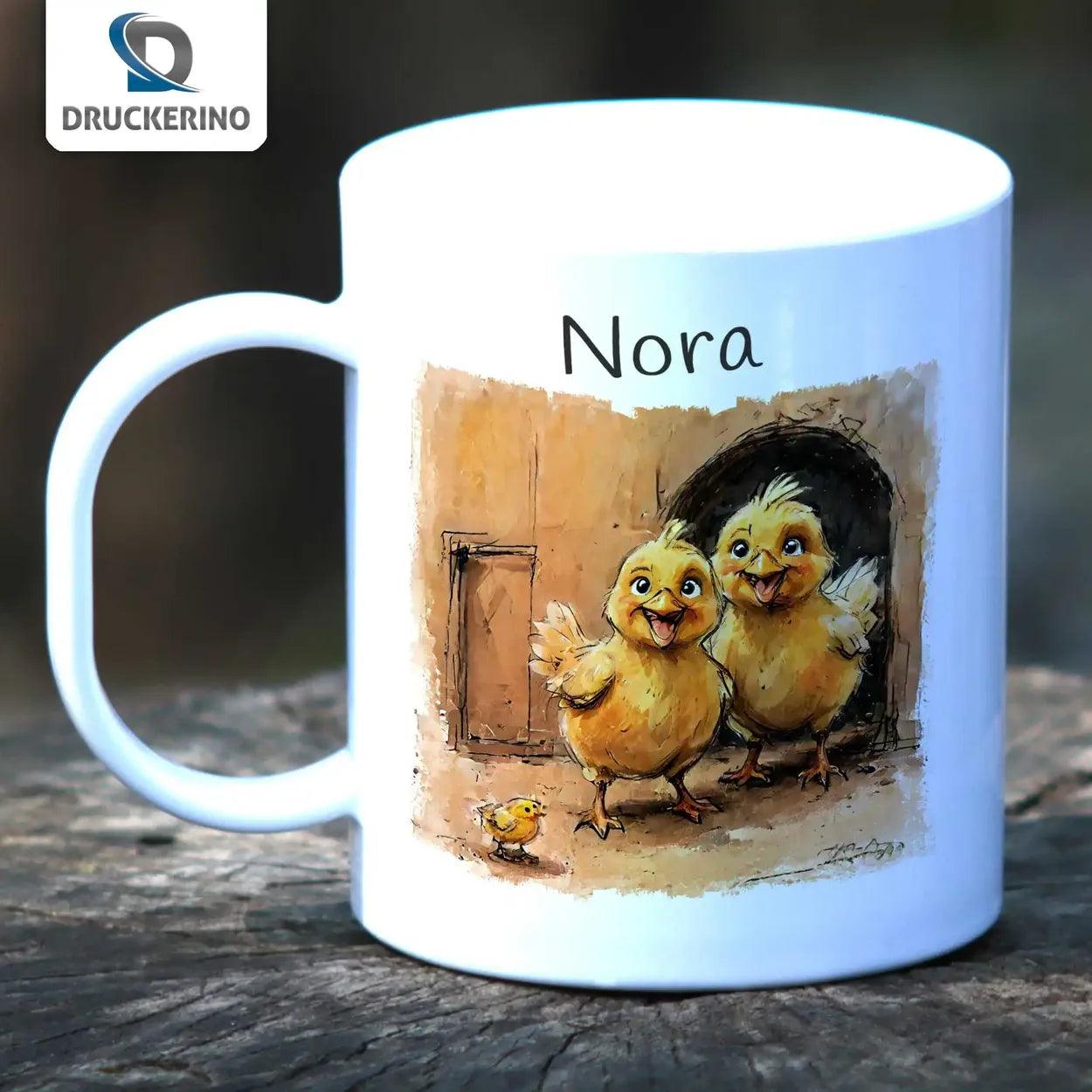 Kindertasse mit Namen | Kükenfreunde - Druckerino
