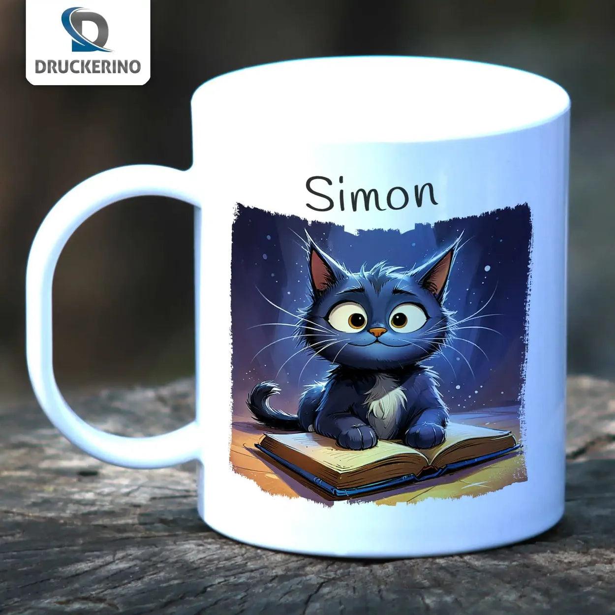 Kindertasse mit Namen | Lesekater Zauberwelt - Druckerino