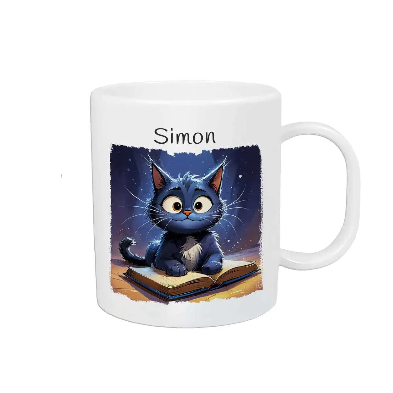 Kindertasse mit Namen | Lesekater Zauberwelt - Druckerino