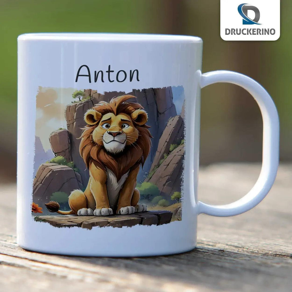 Kindertasse mit Namen | Löwenkönig Abenteuer - Druckerino