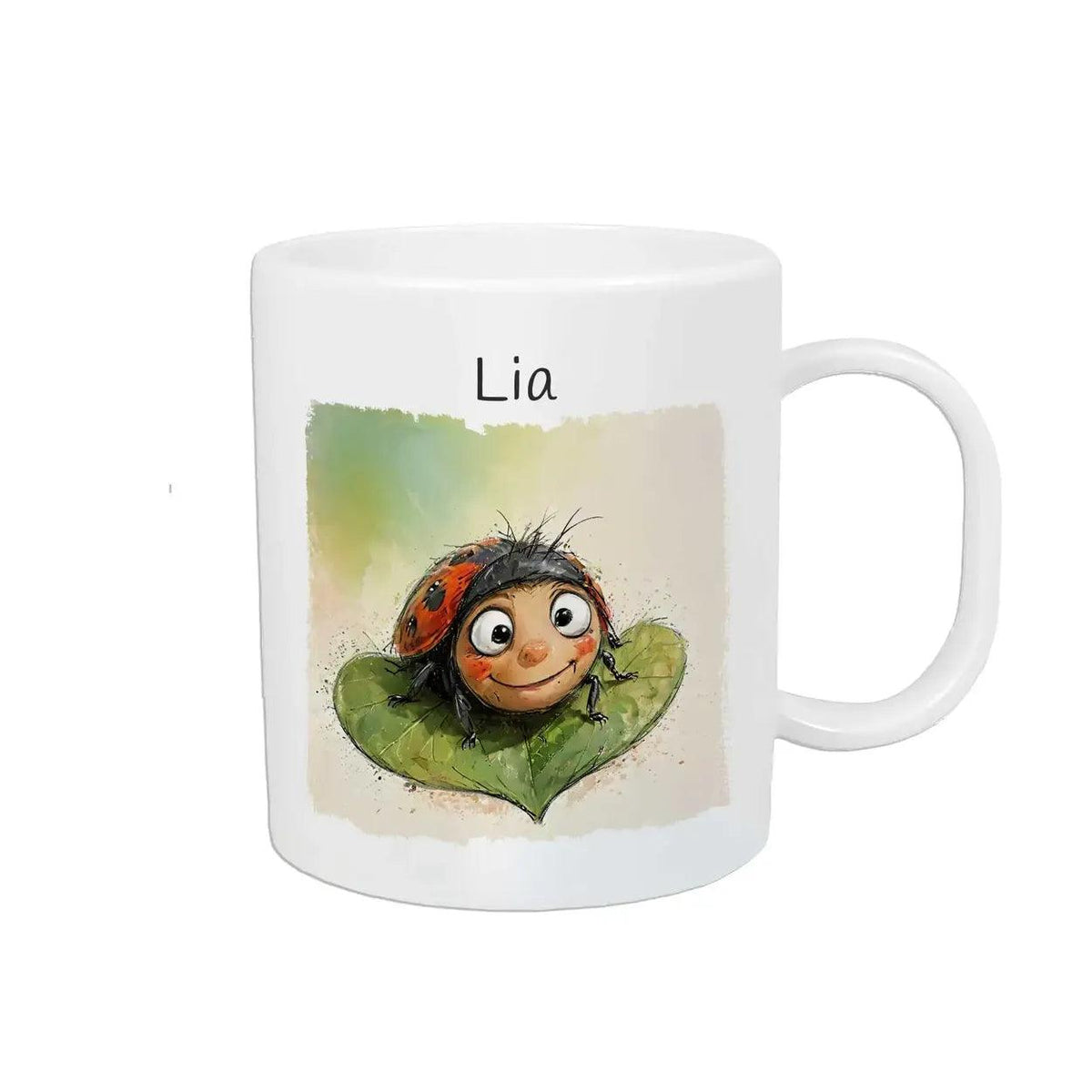 Kindertasse mit Namen | Marienkäferzauber - Druckerino