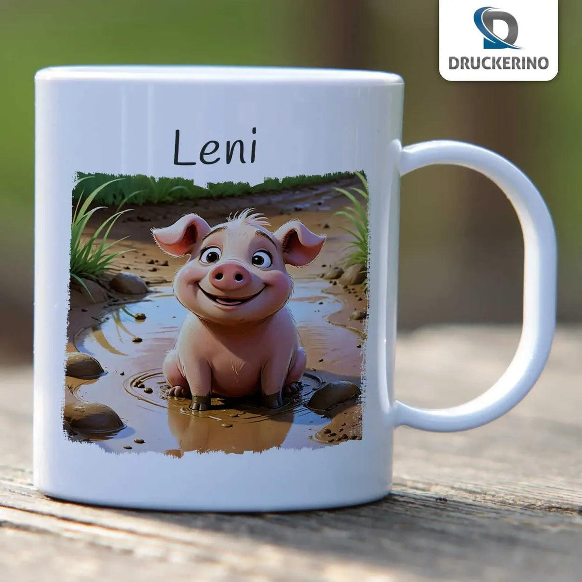 Kindertasse mit Namen | Matschpfützen Abenteurer - Druckerino