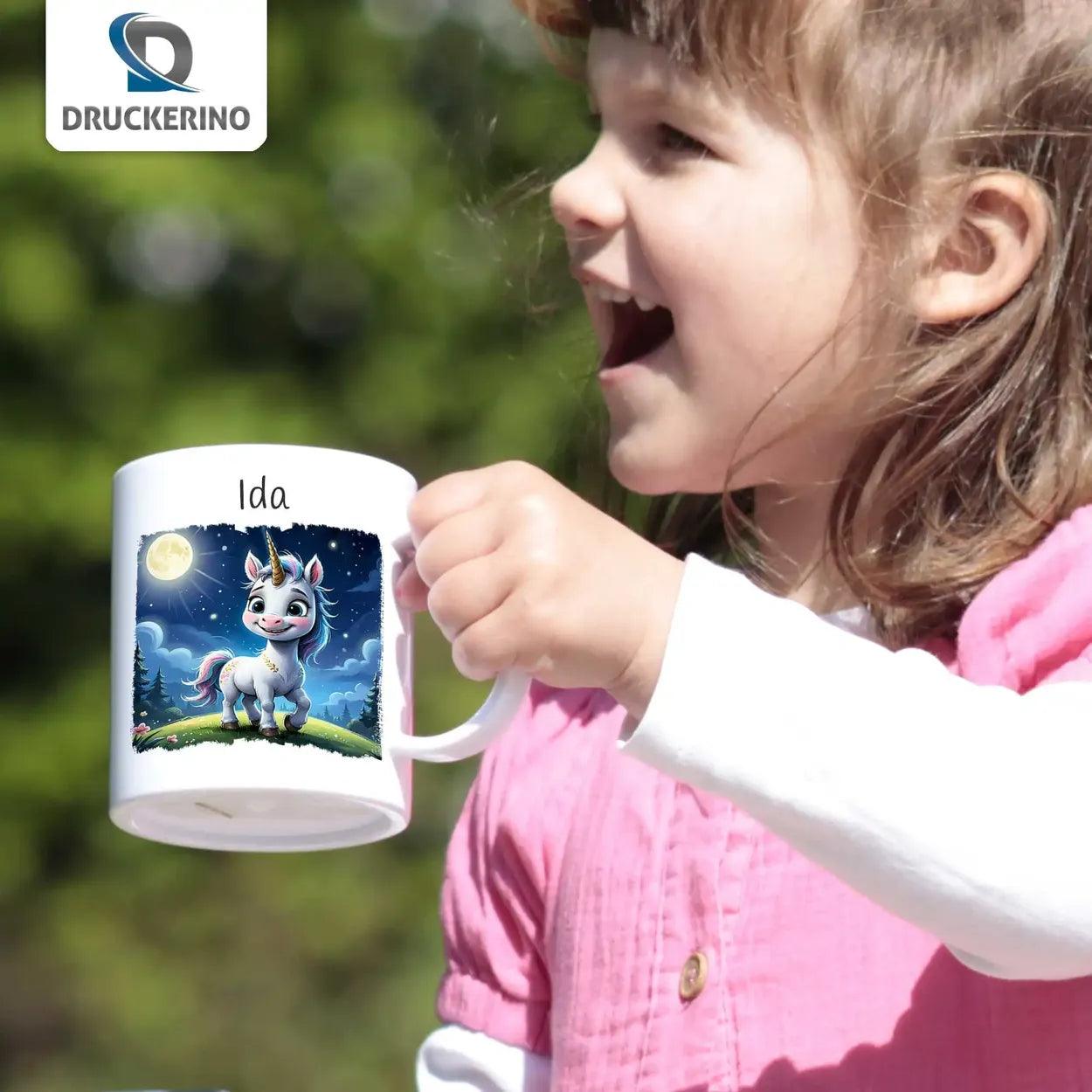 Kindertasse mit Namen | Mondzauber Einhorn - Druckerino
