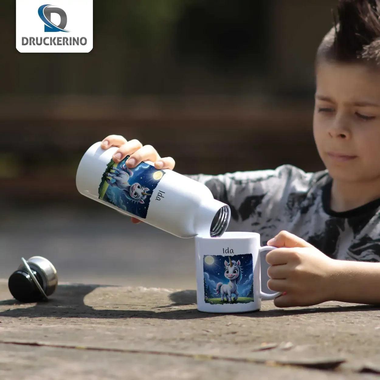 Kindertasse mit Namen | Mondzauber Einhorn - Druckerino