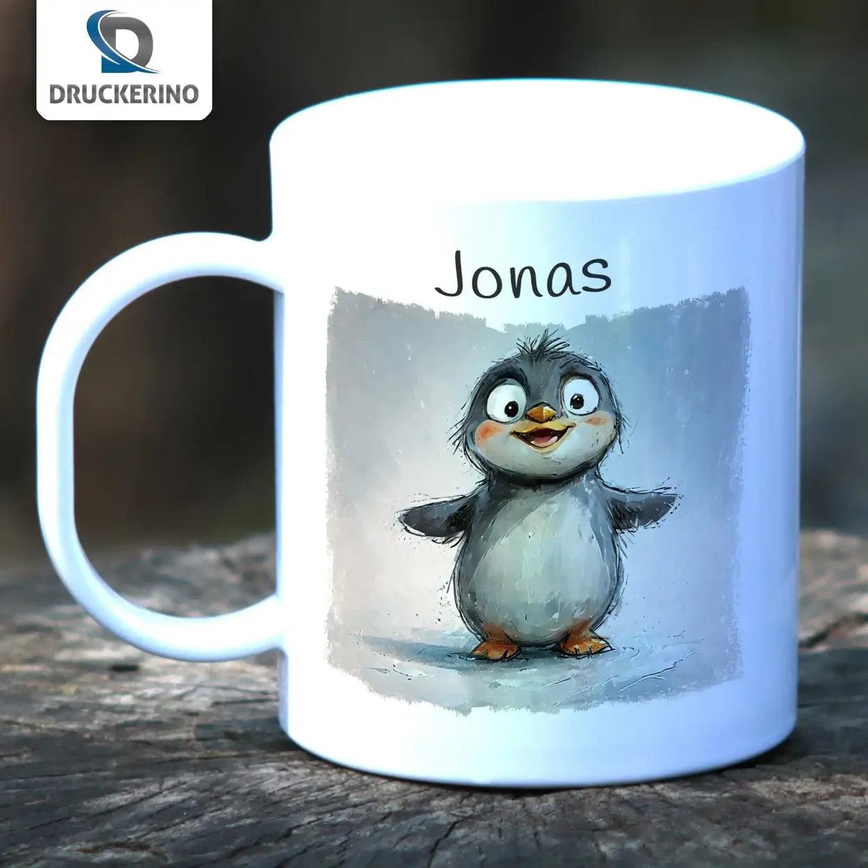 Kindertasse mit Namen | Pinguin-Abenteuer - Druckerino