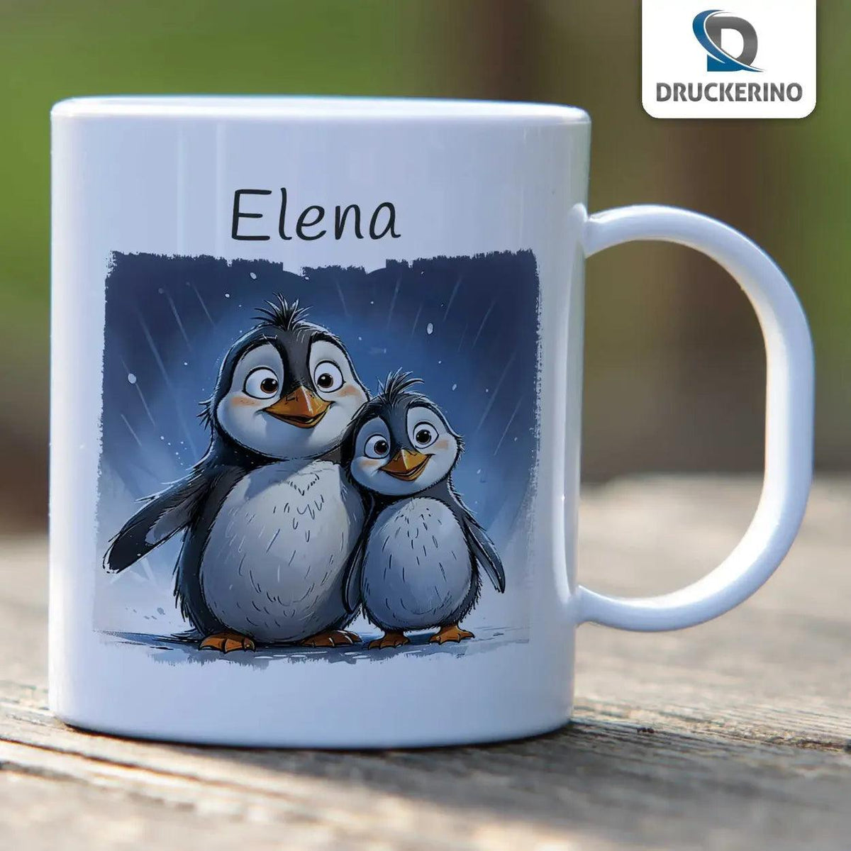 Kindertasse mit Namen | Pinguin-Freunde - Druckerino