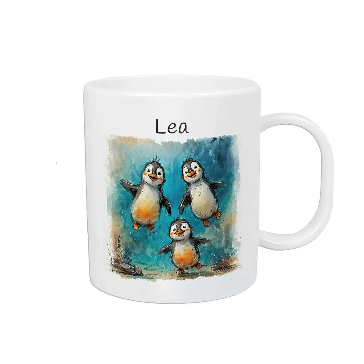 Kindertasse mit Namen | Pinguin-Freunde - Druckerino