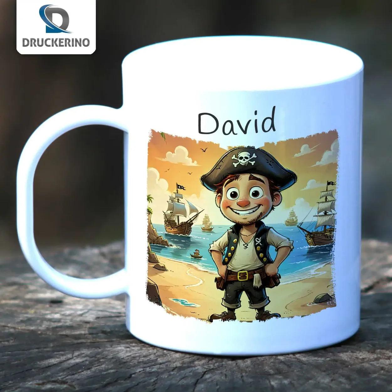 Kindertasse mit Namen | Piratenabenteuer | 320ml - Druckerino