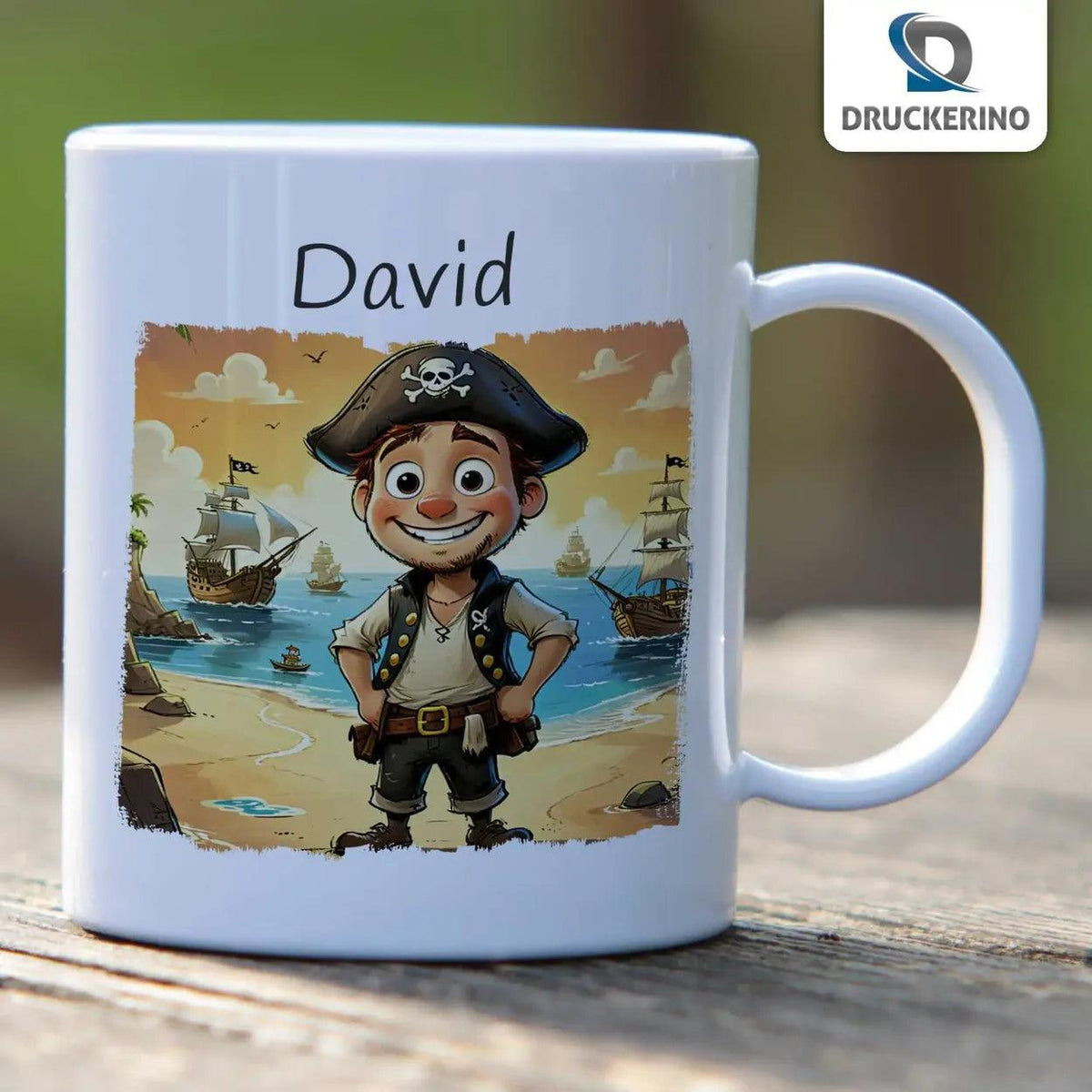 Kindertasse mit Namen | Piratenabenteuer | 320ml - Druckerino