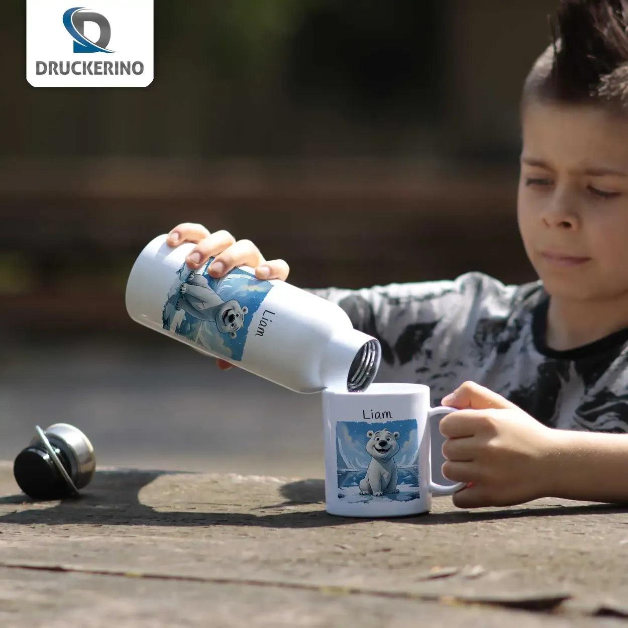 Kindertasse mit Namen | Polarabenteuer - Druckerino