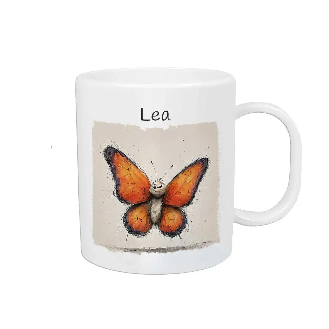 Kindertasse mit Namen | Schmetterlingstraum - Druckerino