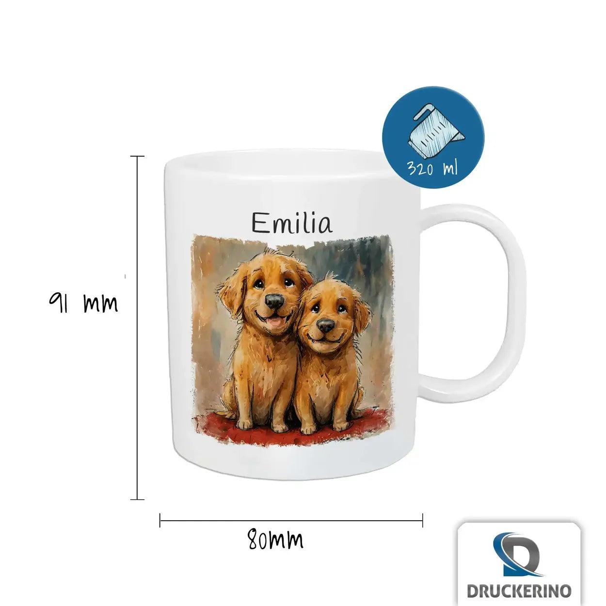 Kindertasse mit Namen | Welpenfreund - Druckerino