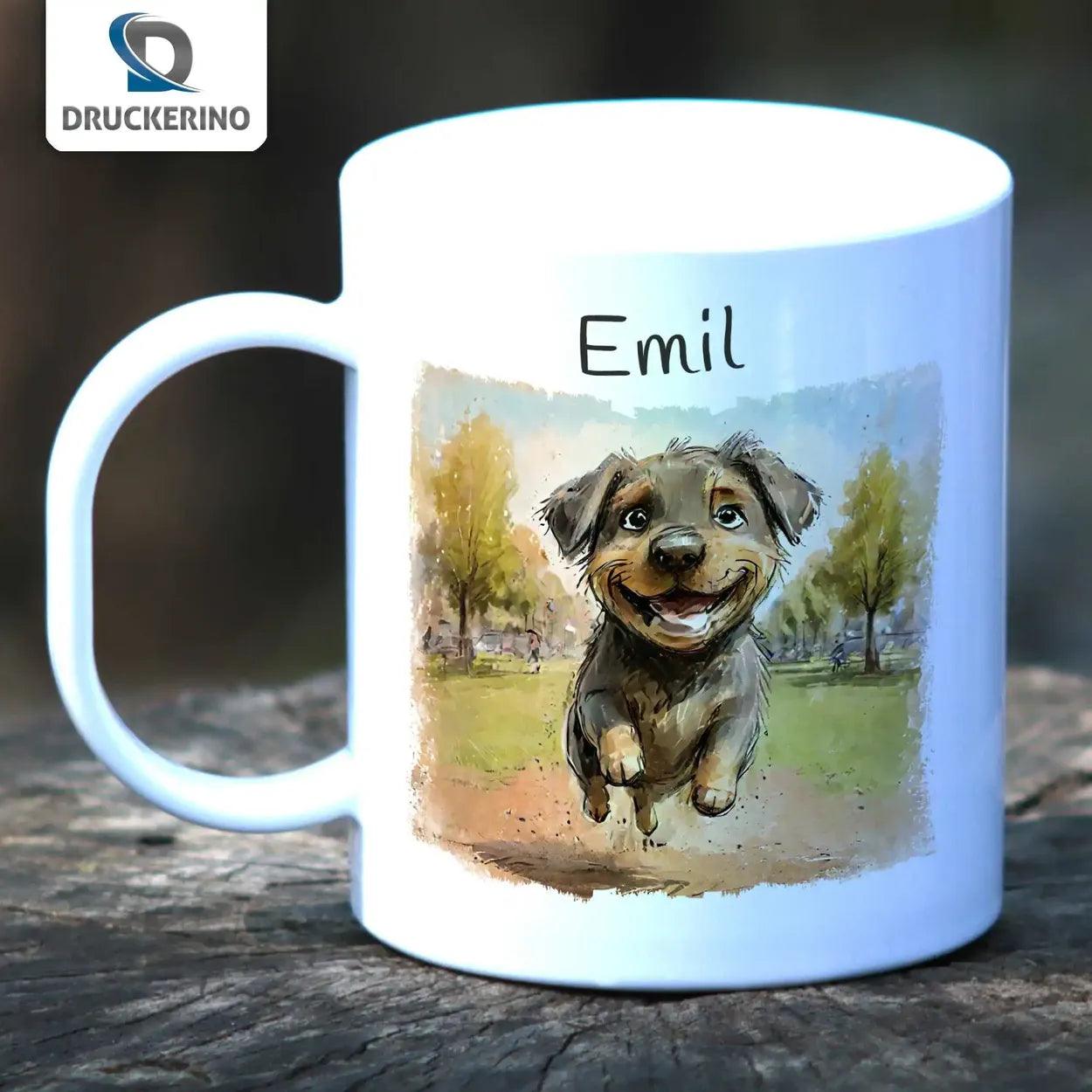 Kindertasse mit Namen | Welpenglück - Druckerino