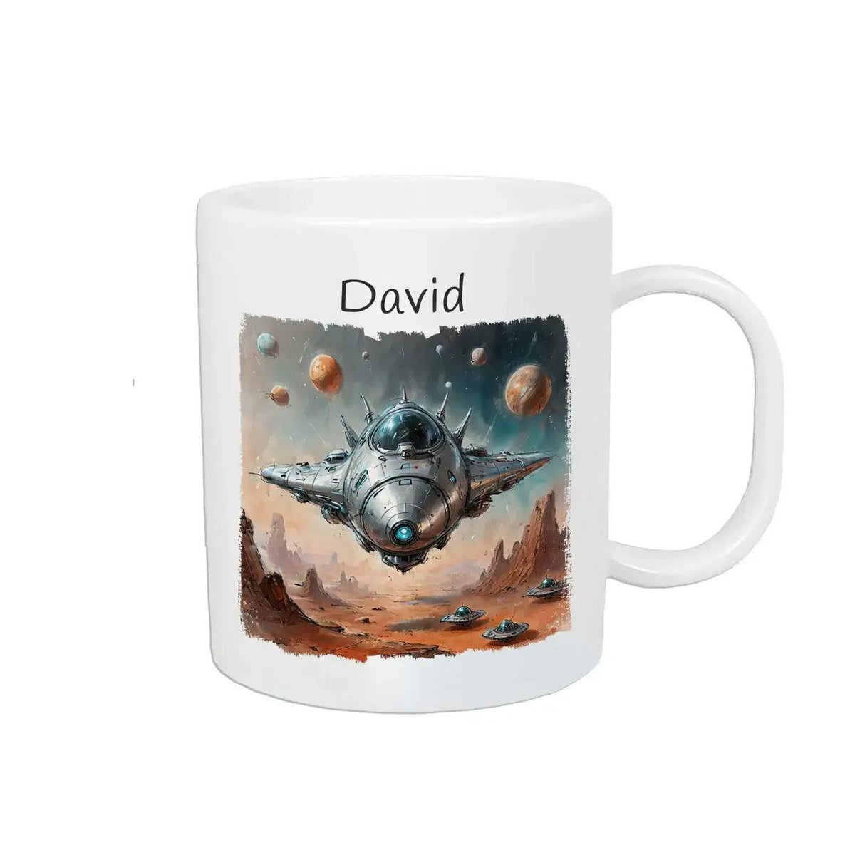 Kindertasse mit Namen | Weltraumabenteuer - Druckerino