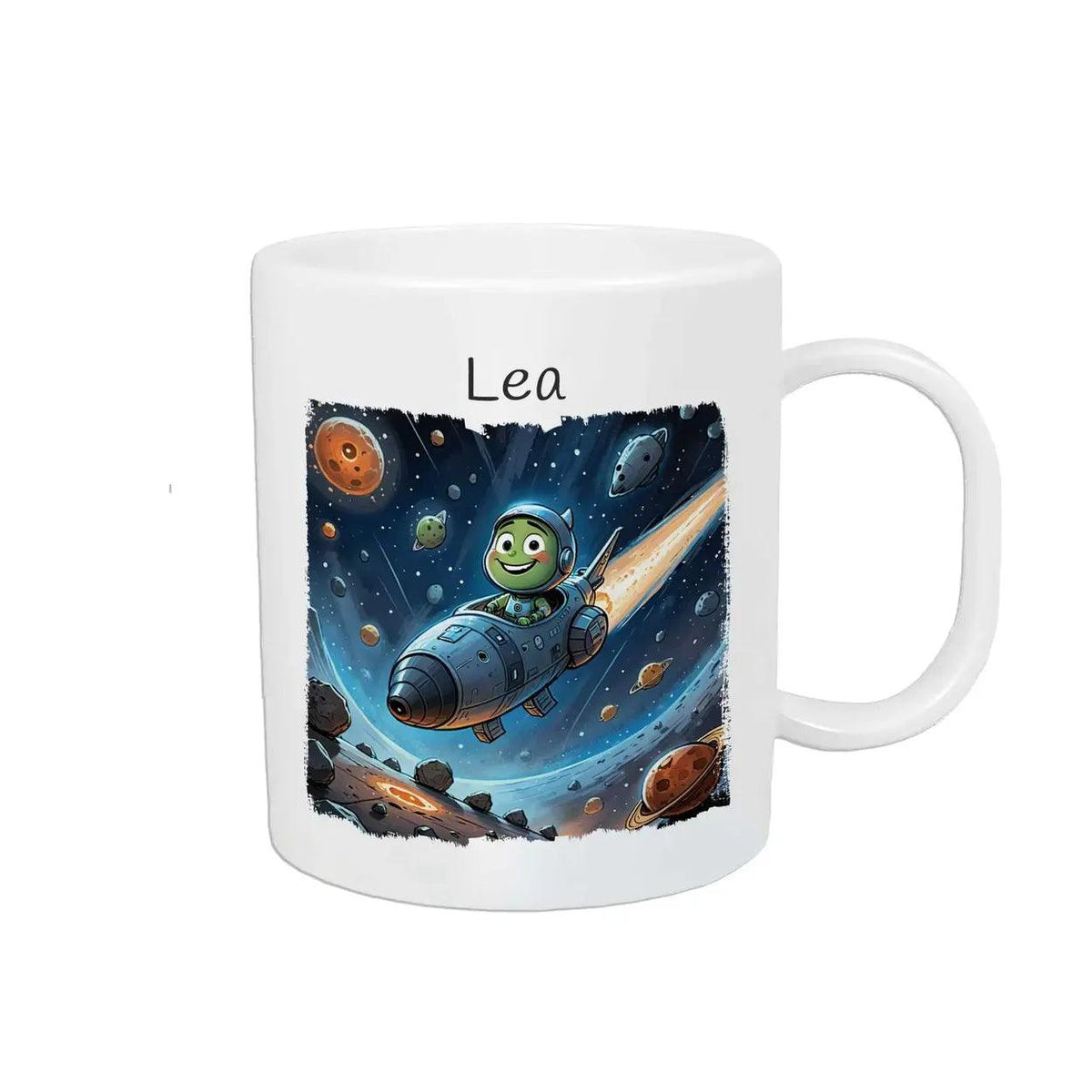 Kindertasse mit Namen | Weltraumabenteurer - Druckerino