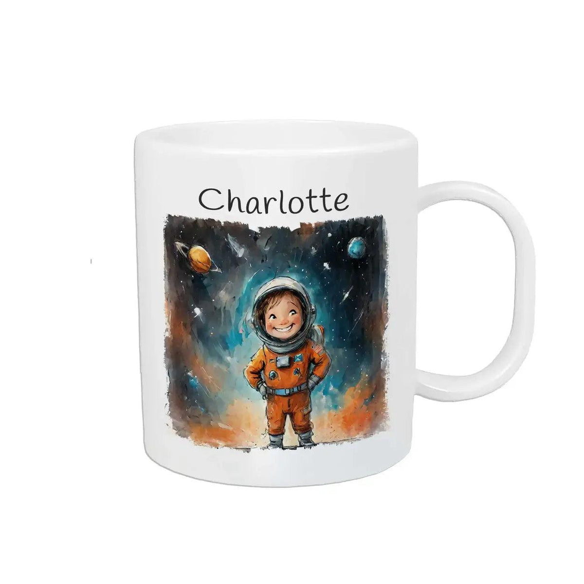 Kindertasse mit Namen | Weltraumabenteurer - Druckerino