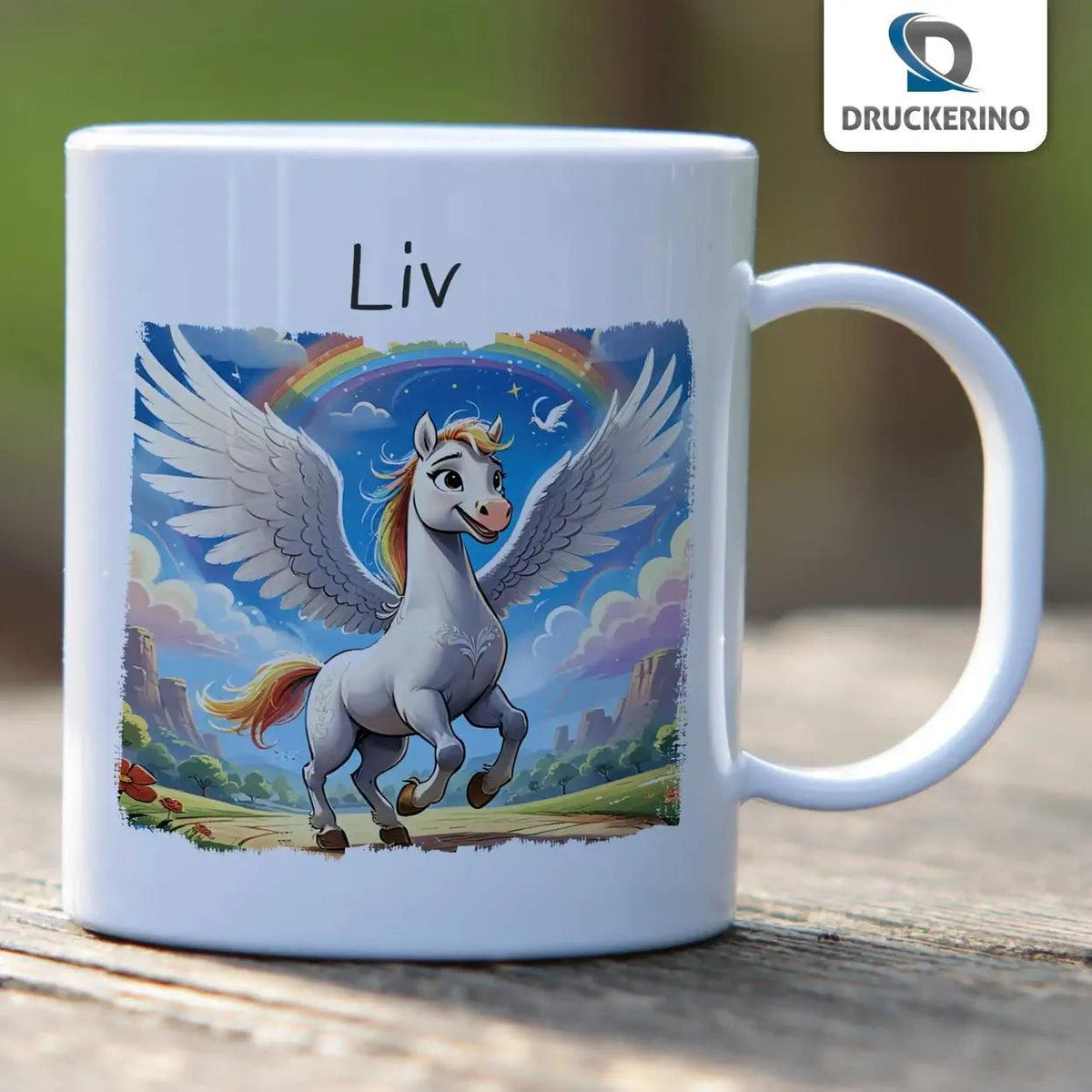 Kindertasse mit Namen | Wolkenreiter - Druckerino