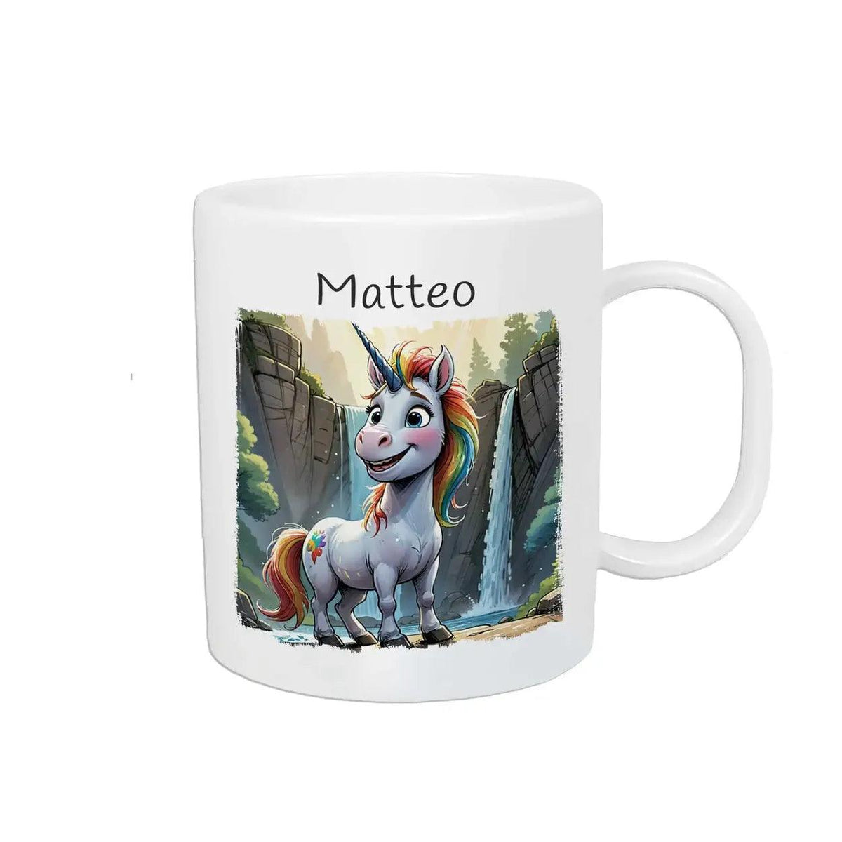 Kindertasse mit Namen | Zauber-Einhorn - Druckerino