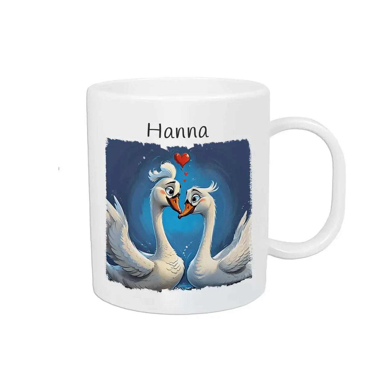 Kindertasse mit Namen | Zauberhafte Schwanenfreunde - Druckerino