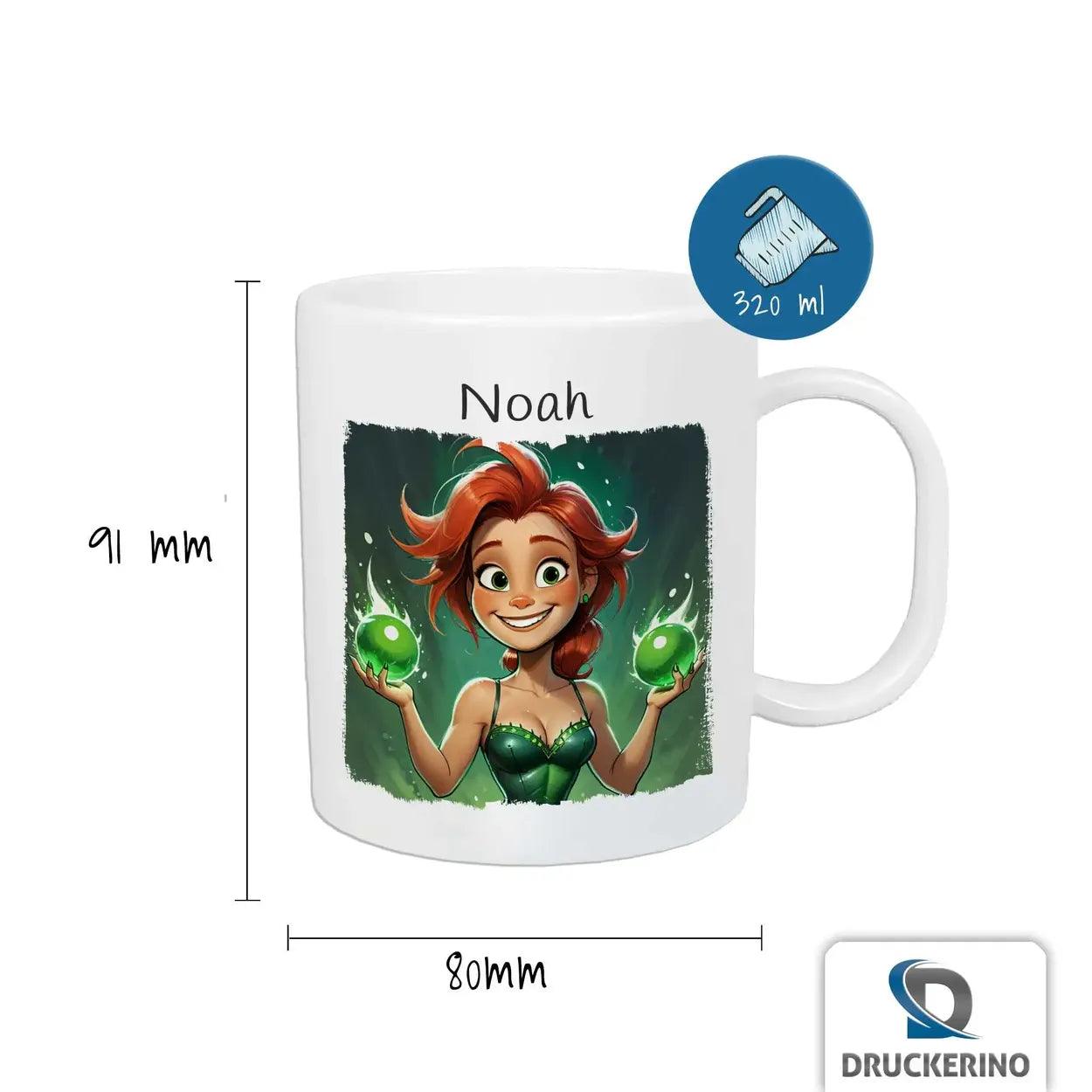 Kindertasse mit Namen | Zauberwald-Fee - Druckerino