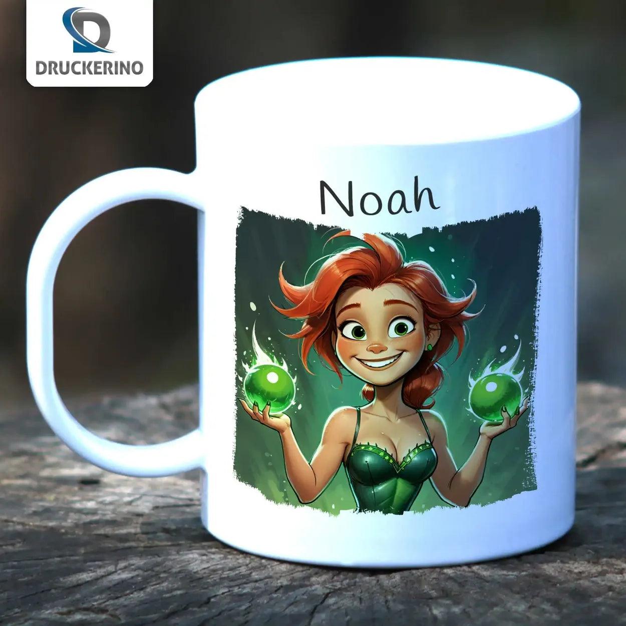 Kindertasse mit Namen | Zauberwald-Fee - Druckerino