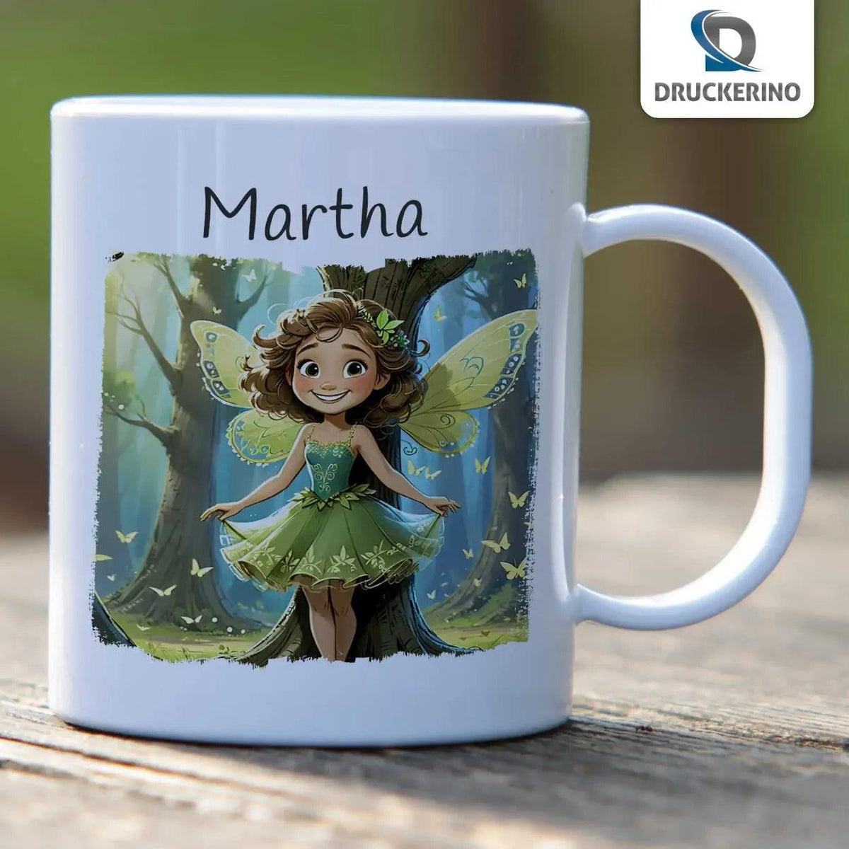 Kindertasse mit Namen | Zauberwald-Feenabenteuer - Druckerino