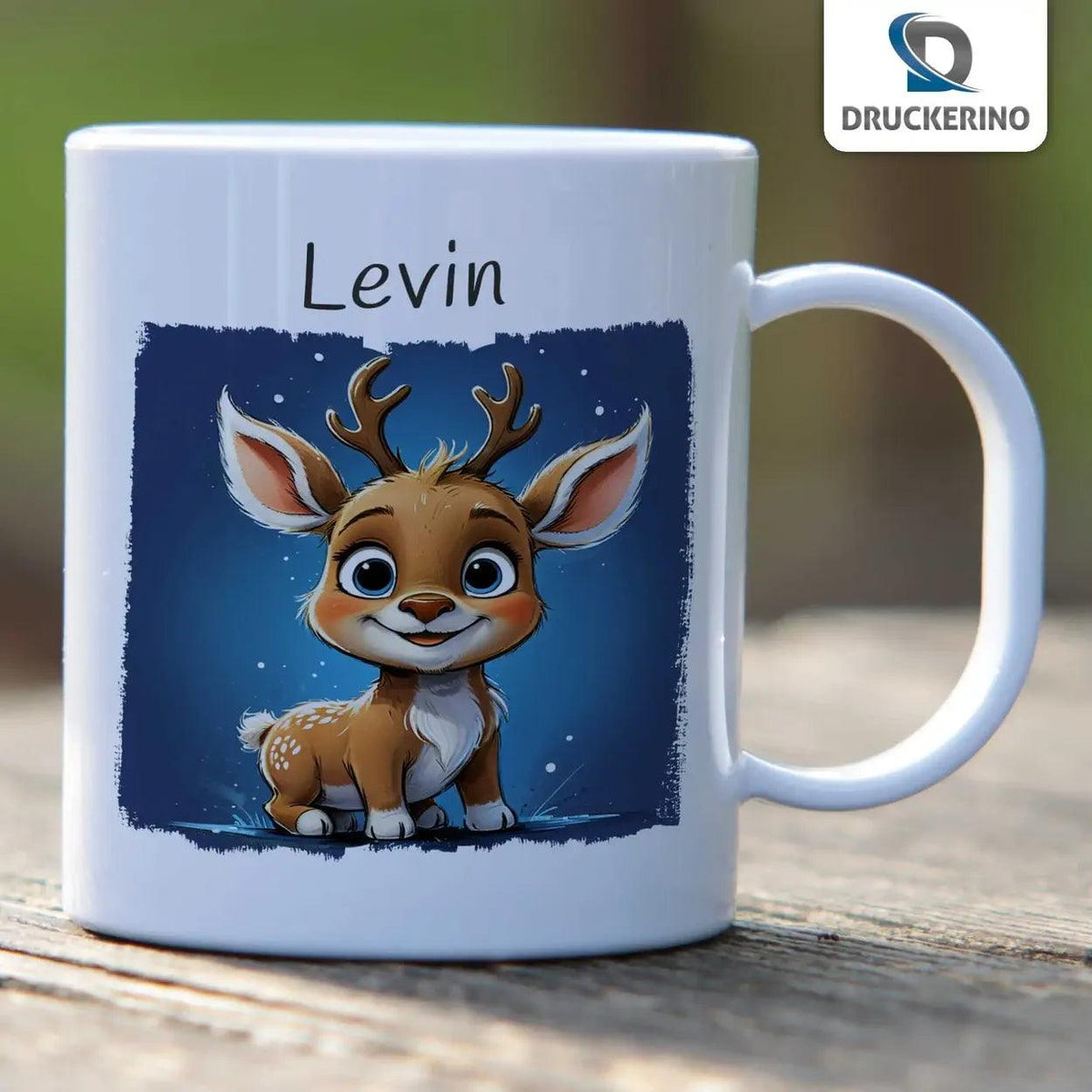 Kindertasse mit Namen | Zauberwald Rehkitz - Druckerino