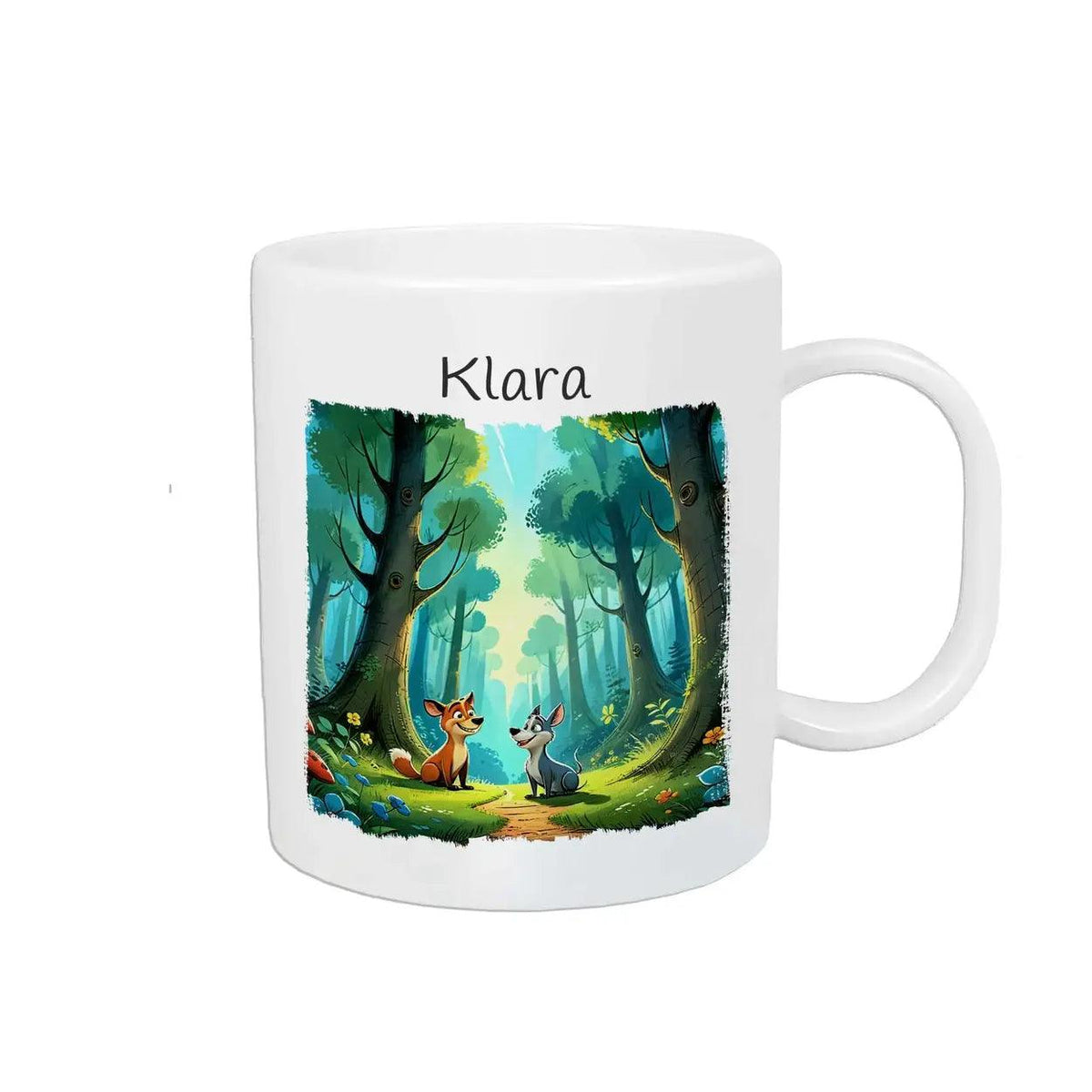 Kindertasse mit Namen | Zauberwaldmärchen - Druckerino