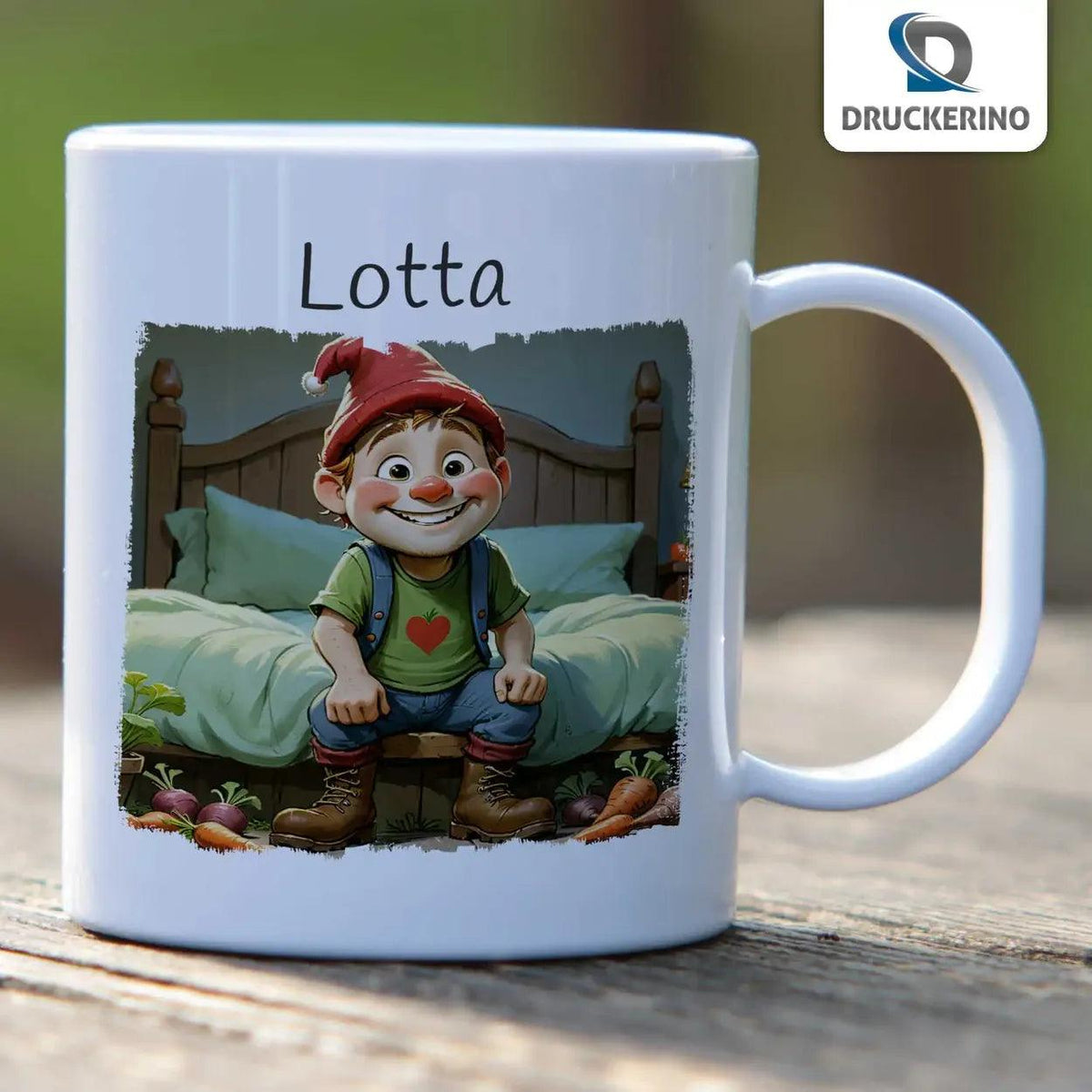 Kindertasse mit Namen | Zauberwichtel Morgenfreude - Druckerino