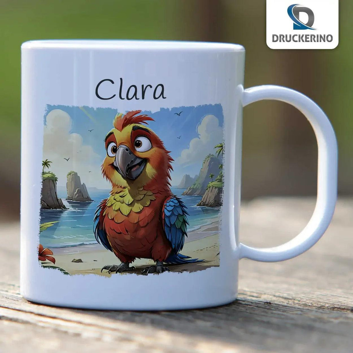 Kindertasse | Abenteuer Piratenpapagei | 320ml - Druckerino