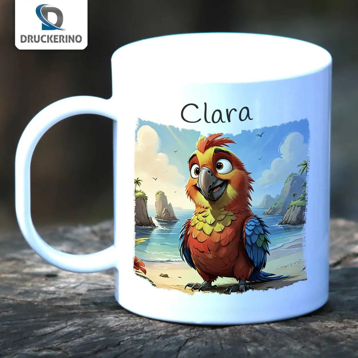 Kindertasse | Abenteuer Piratenpapagei | 320ml - Druckerino