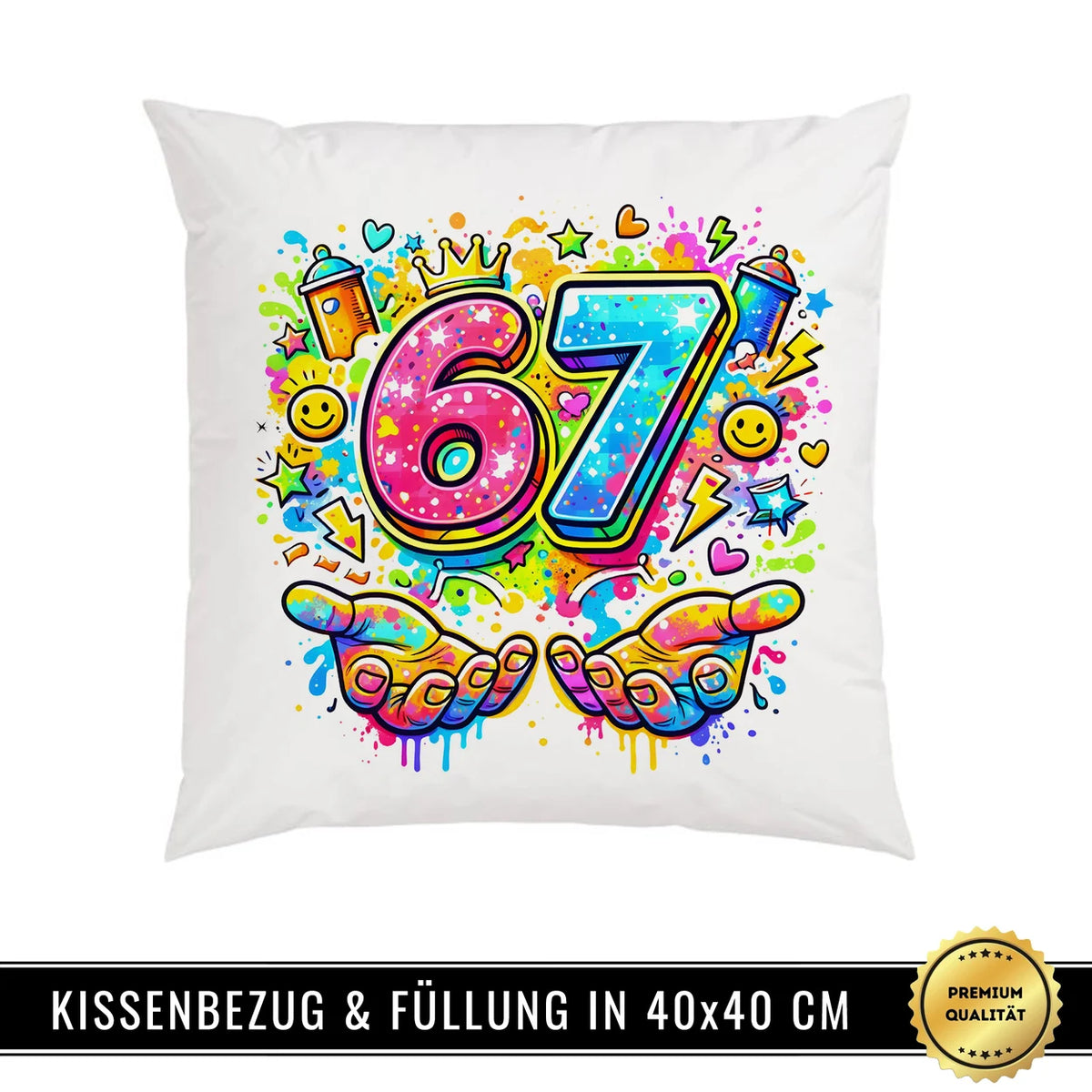 Six Seven Graffiti Kissen 67 | Cooles Kinderzimmer Design