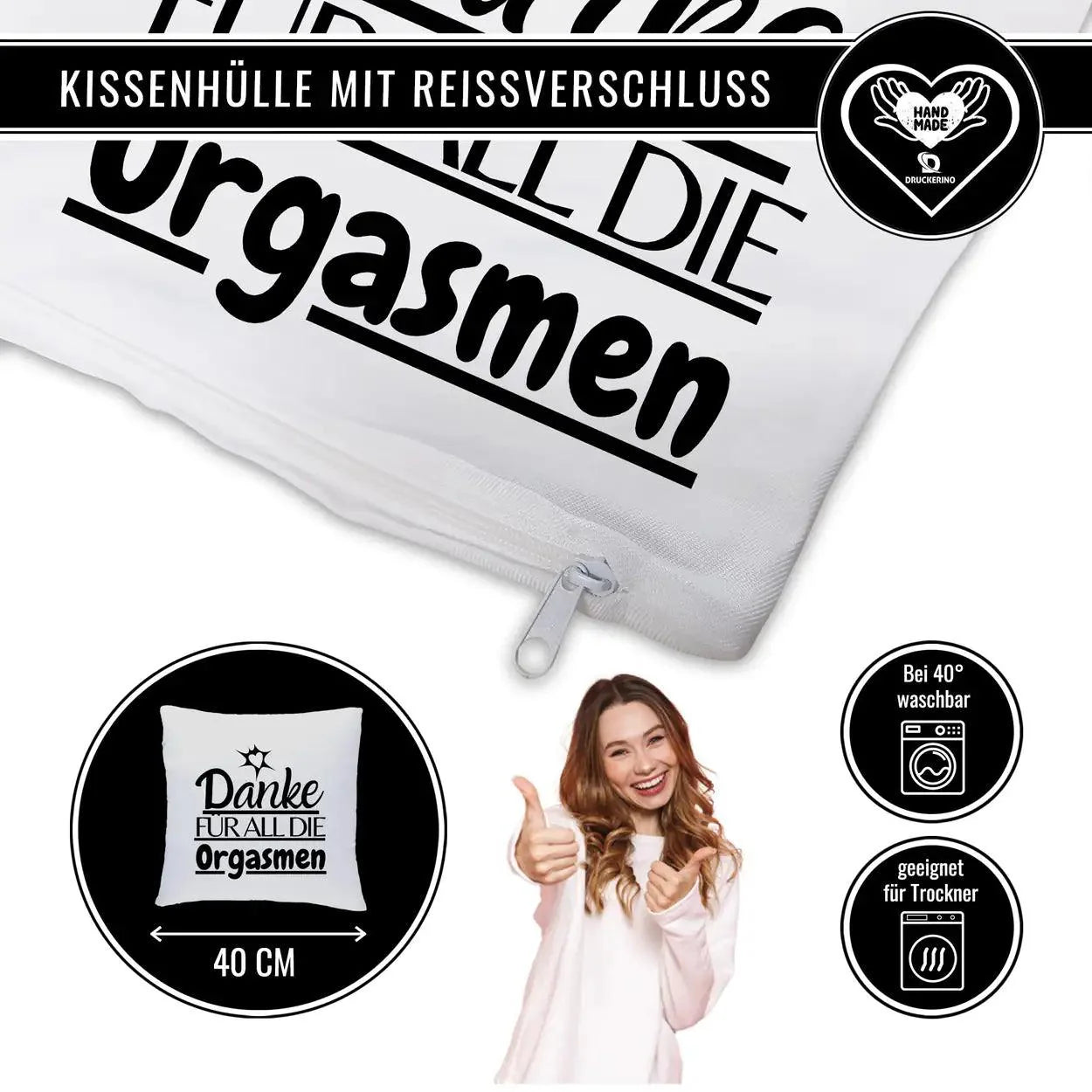 Kissen Danke für all die Orgasmen - Druckerino