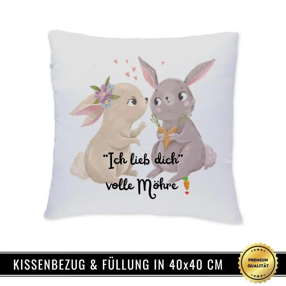 Kissen - Ich lieb dich volle Möhre - Druckerino