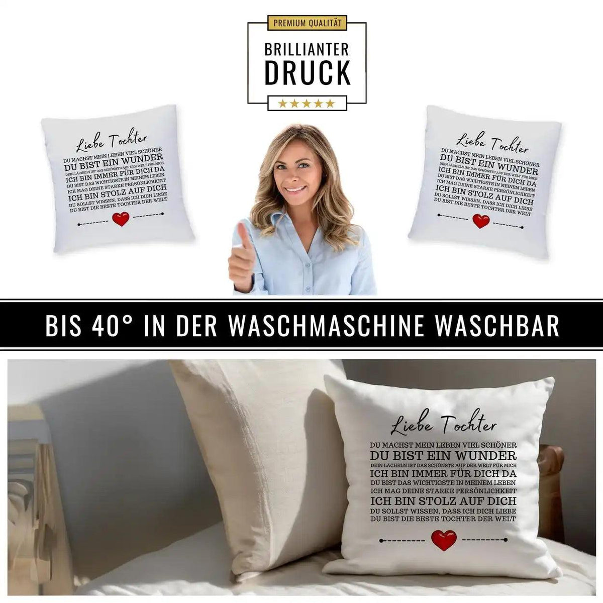 Kissen - Liebe Tochter - Druckerino