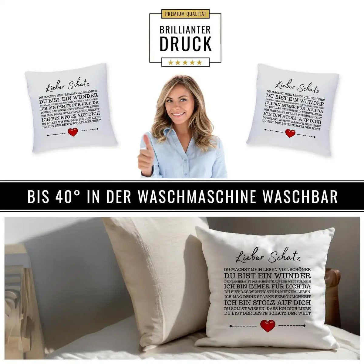 Kissen - Lieber Schatz - Druckerino