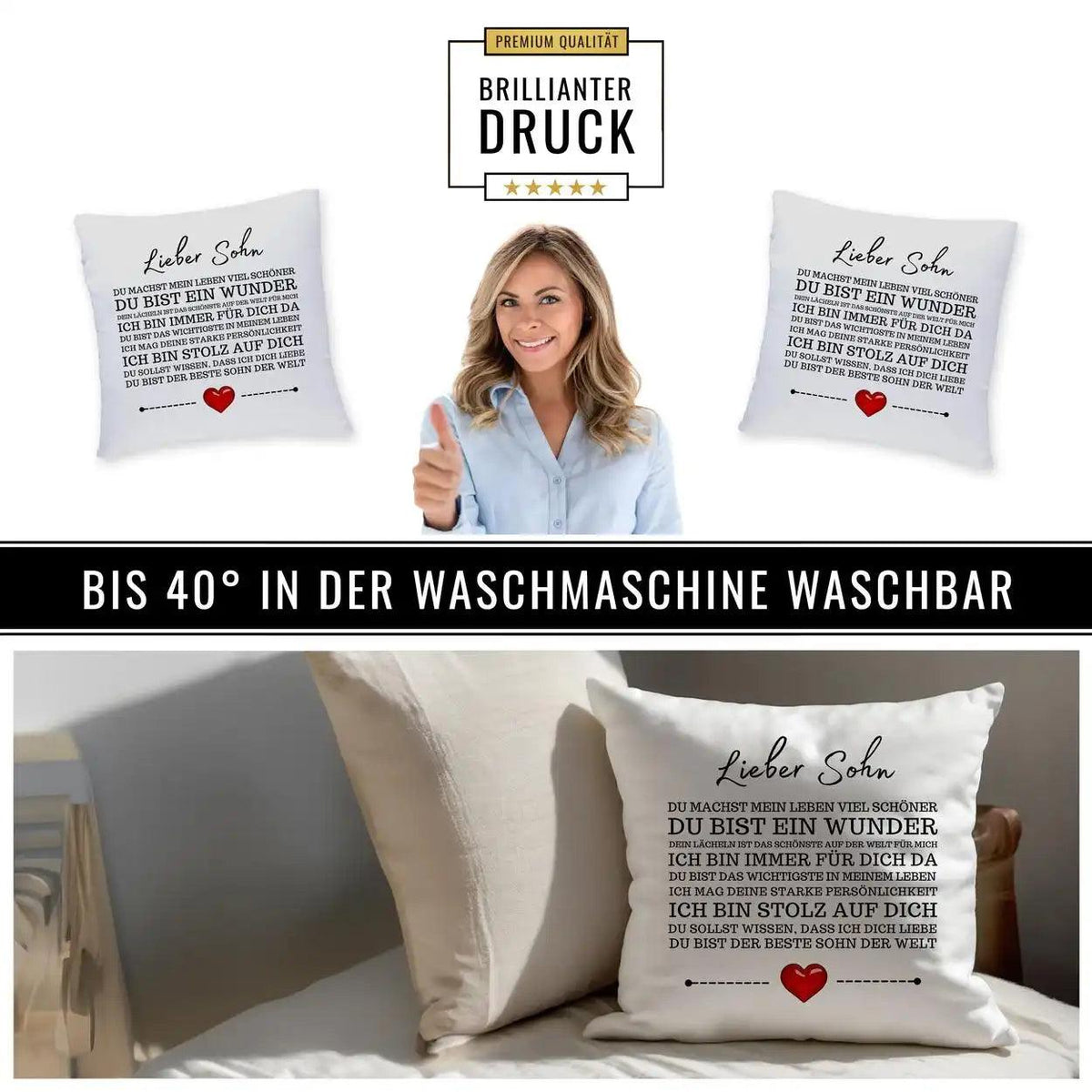 Kissen - Lieber Sohn - Druckerino