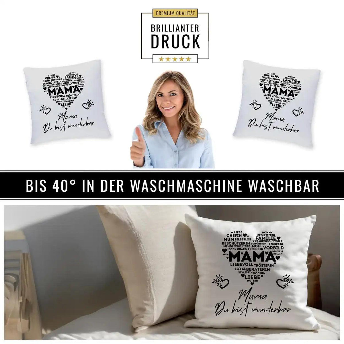 Kissen - Mama Du bist wunderbar - Druckerino