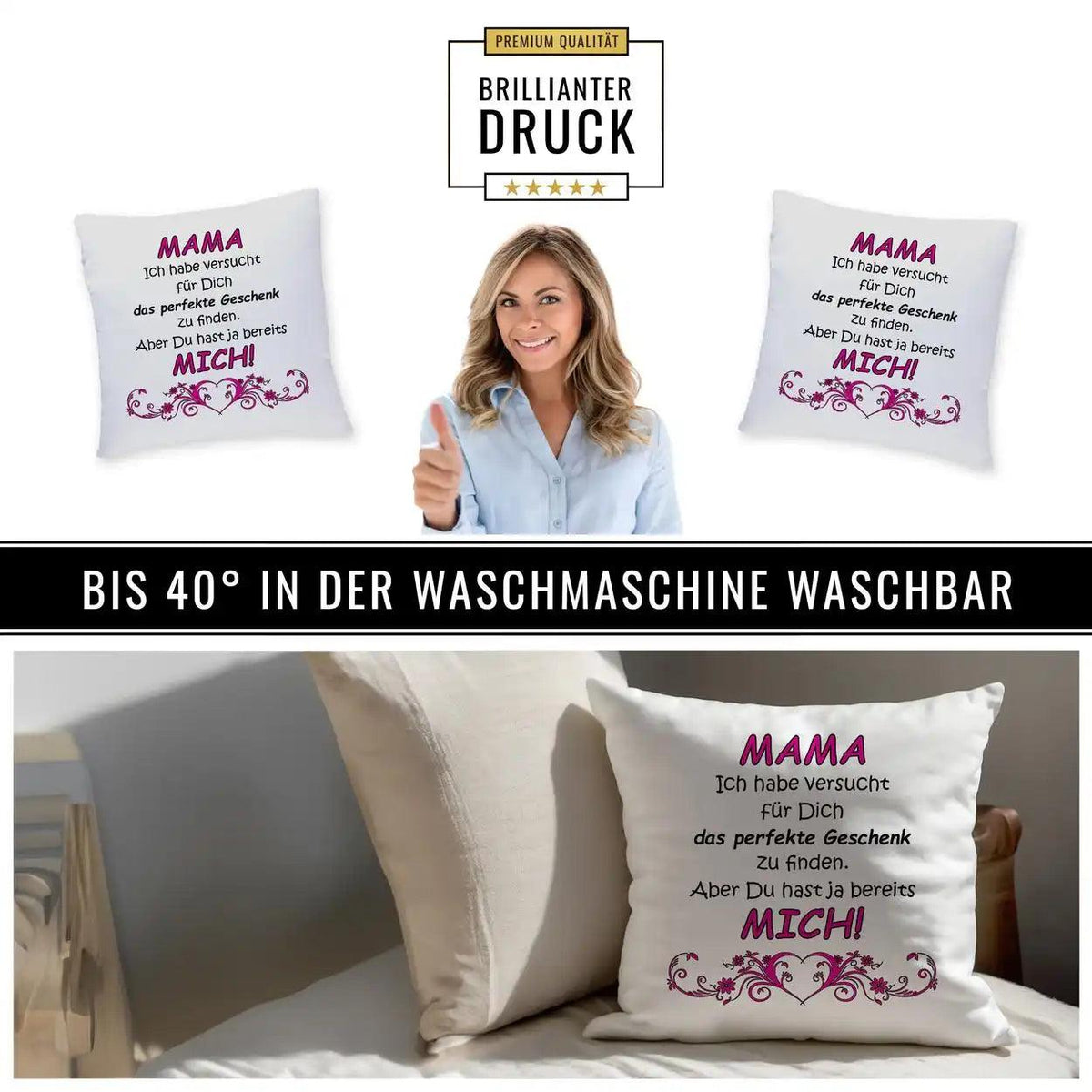 Kissen - Mama - perfektes Geschenk - Druckerino