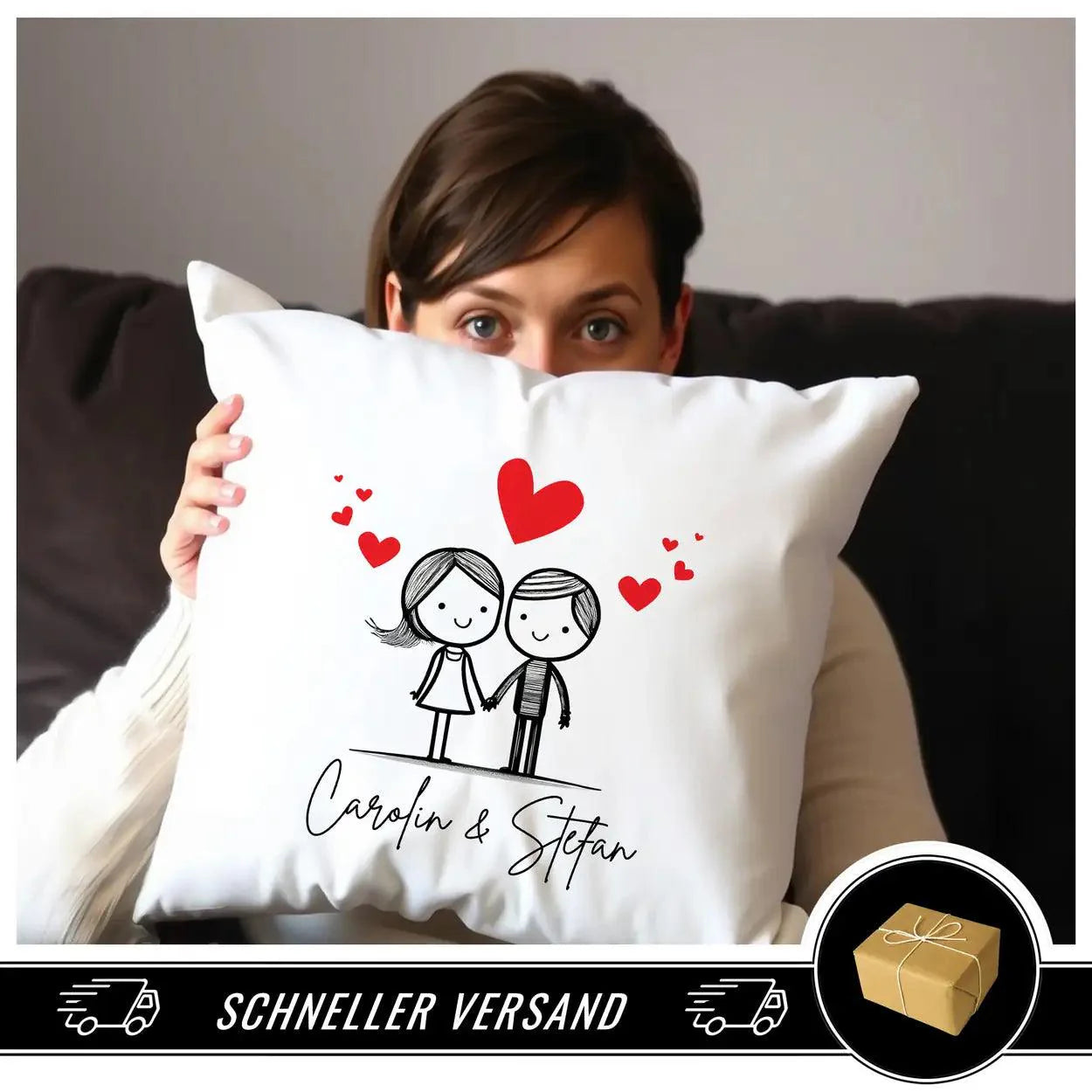 Kissen mit Namen personalisiert | Pärchen - Druckerino