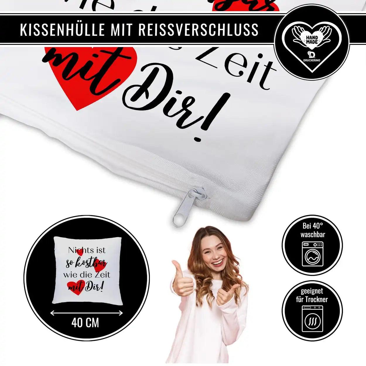 Kissen - Nichts ist so kostbar wie die Zeit mit Dir - Druckerino
