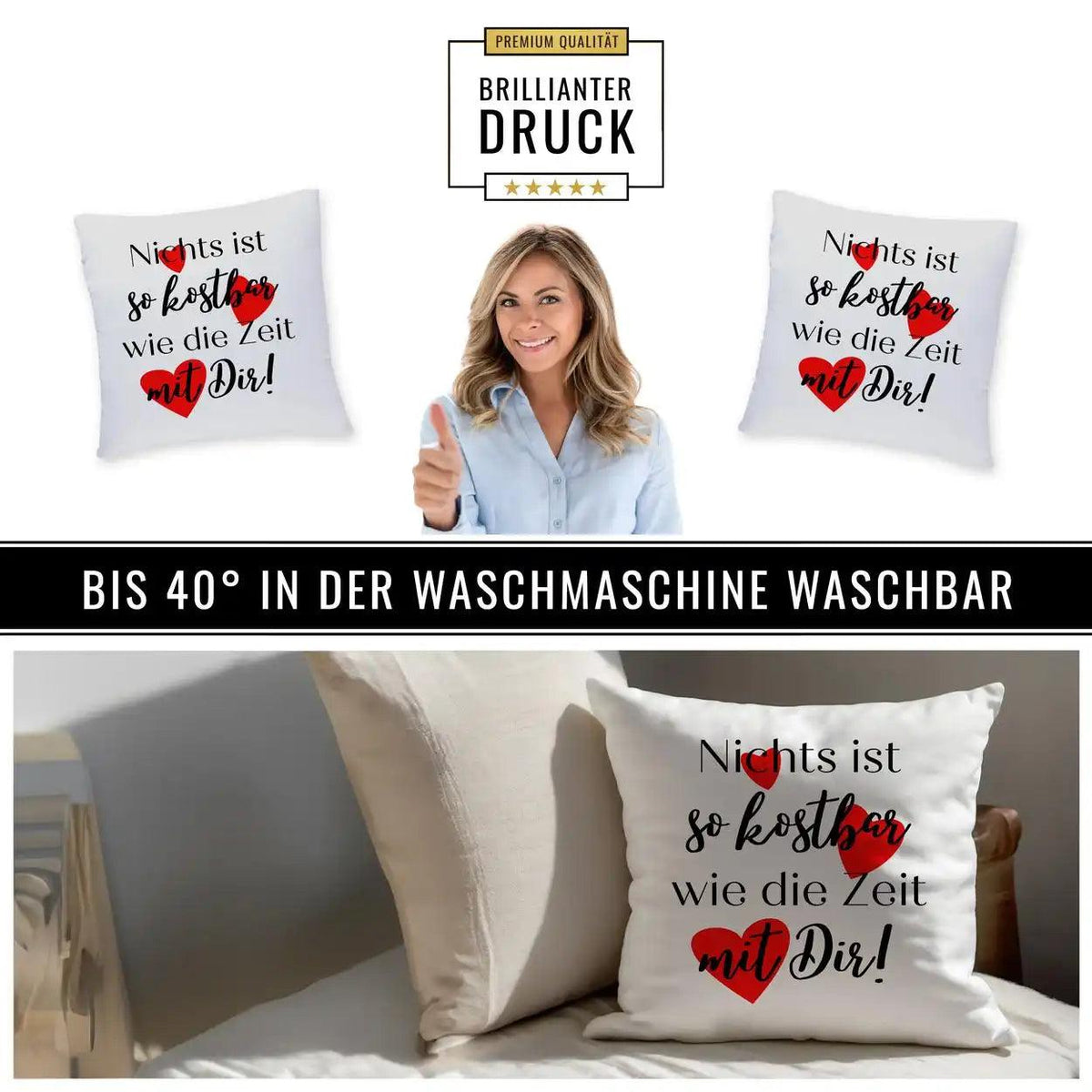 Kissen - Nichts ist so kostbar wie die Zeit mit Dir - Druckerino