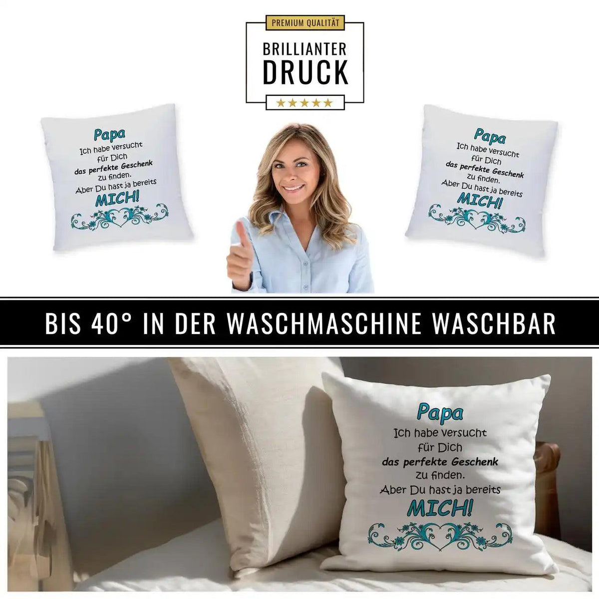 Kissen - Papa - perfektes Geschenk - Druckerino