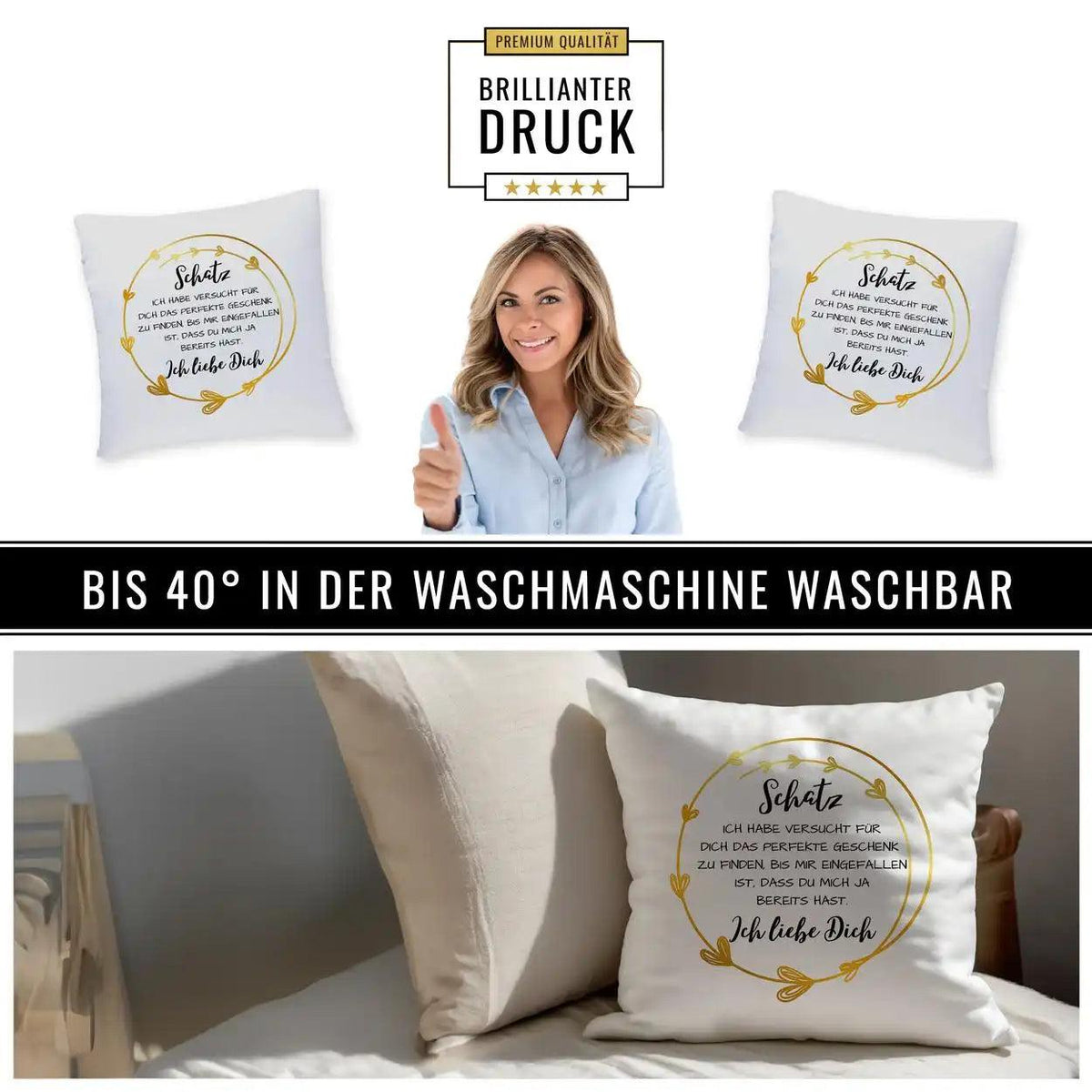 Kissen - Schatz ich liebe Dich - Druckerino