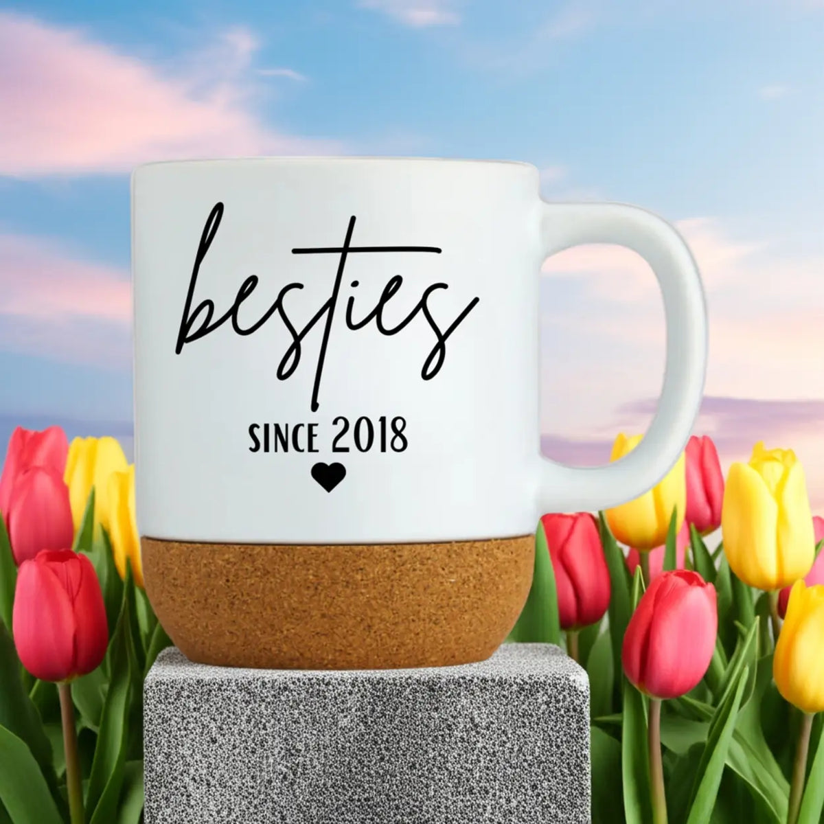 Kork Tasse besties since personalisiert Geschenk beste Freundin