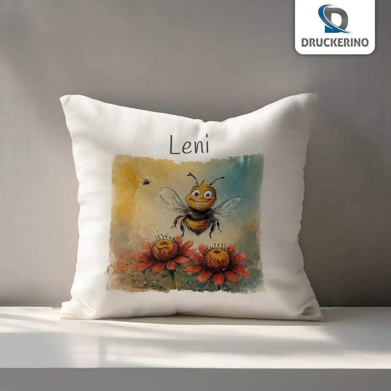 Kuschelkissen Kinder | Abenteuer Biene 40x40 cm - Druckerino