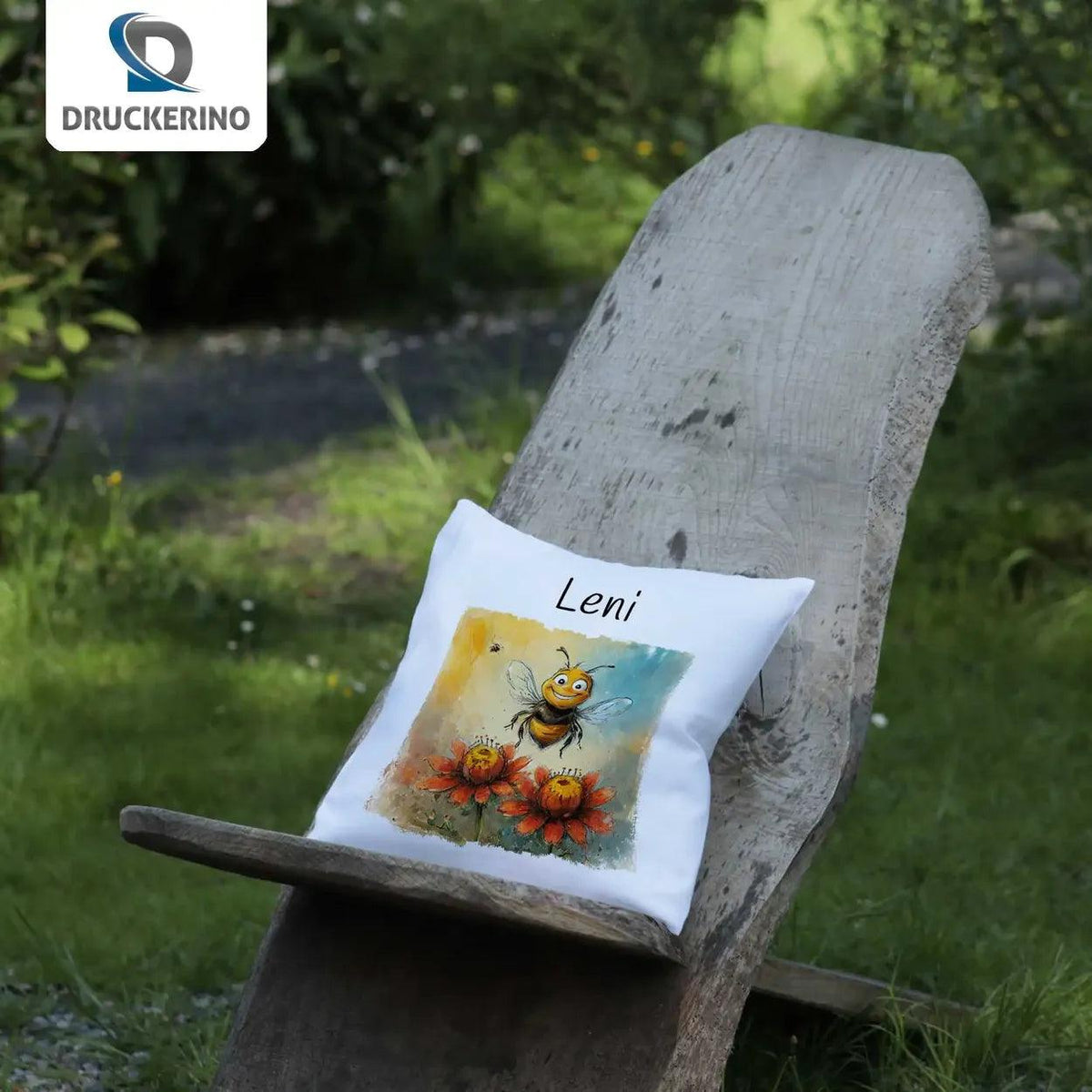 Kuschelkissen Kinder | Abenteuer Biene 40x40 cm - Druckerino
