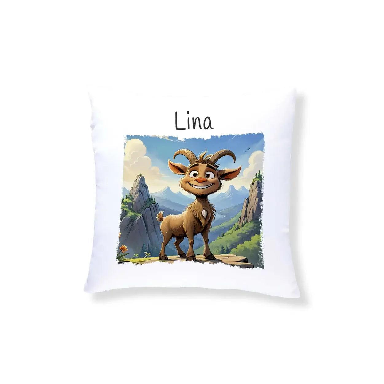 Kuschelkissen Kinder | Abenteuer Ziege 40x40 cm - Druckerino