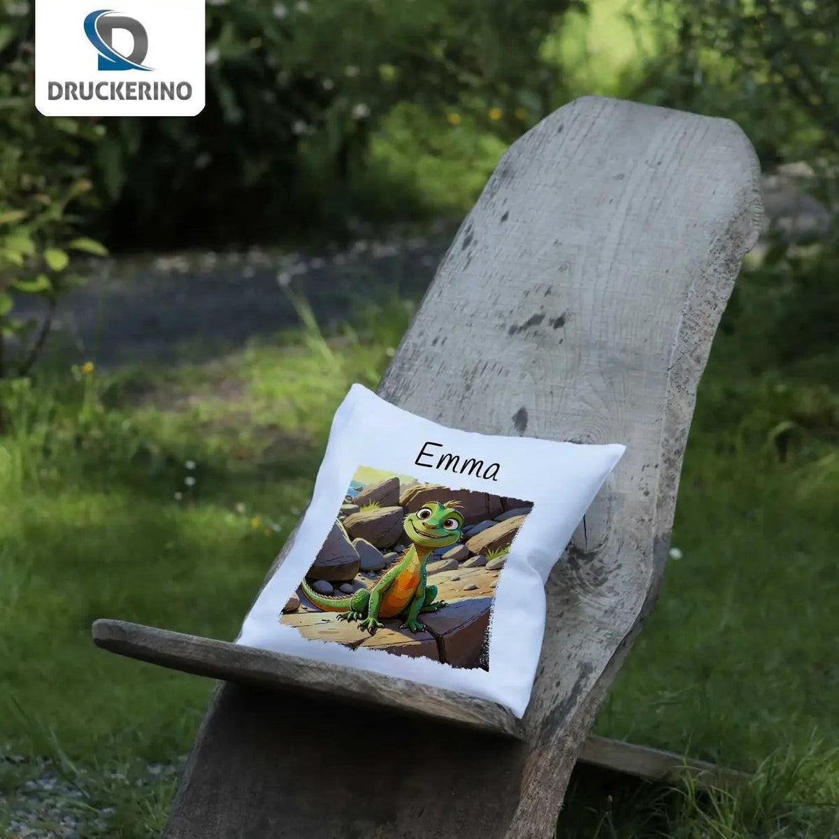 Kuschelkissen Kinder | Abenteuerdrache 40x40 cm - Druckerino